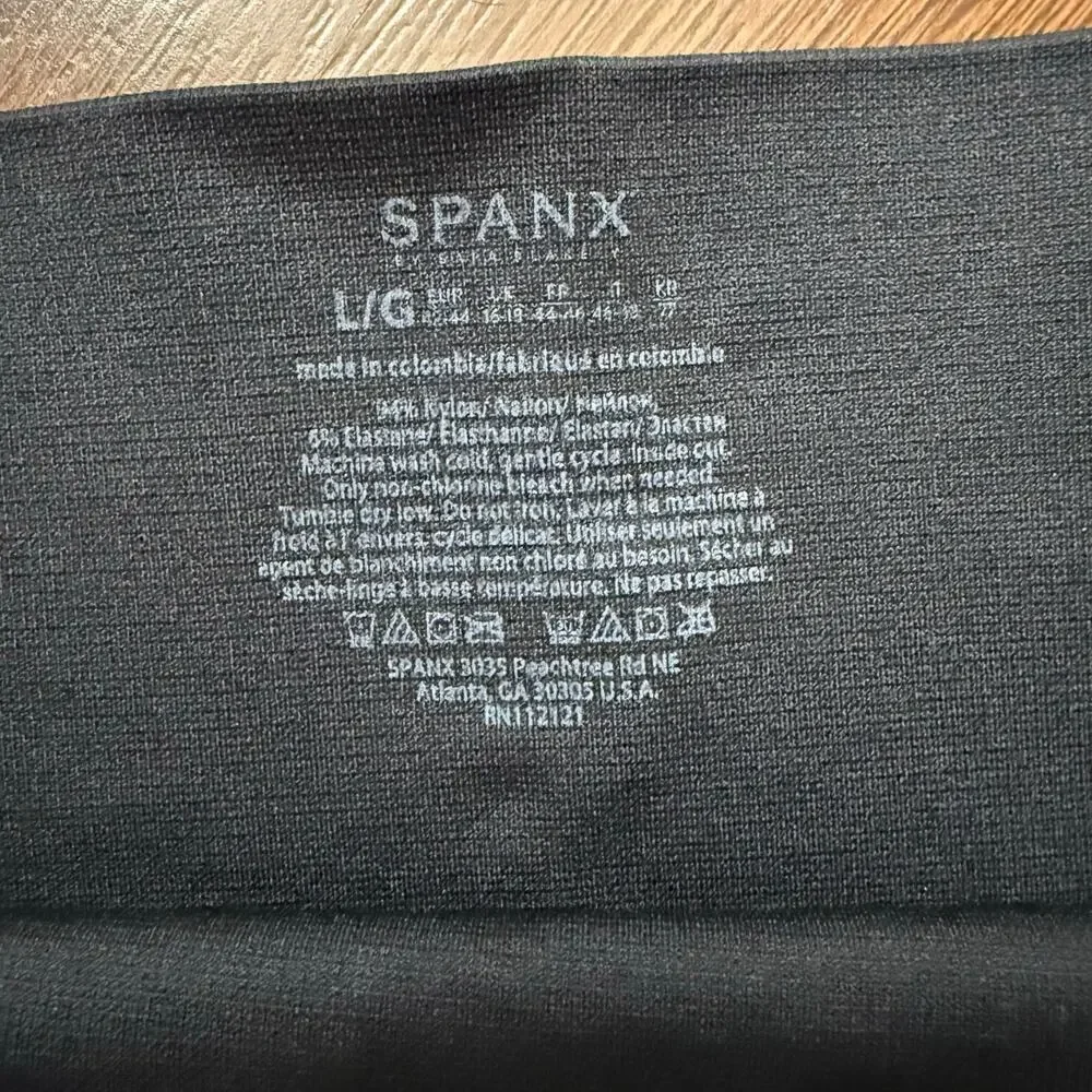 Spanx High Rise Seamless Leggings Black Casual Minimalist Athleisure Sz Large - Picture 6 of 8